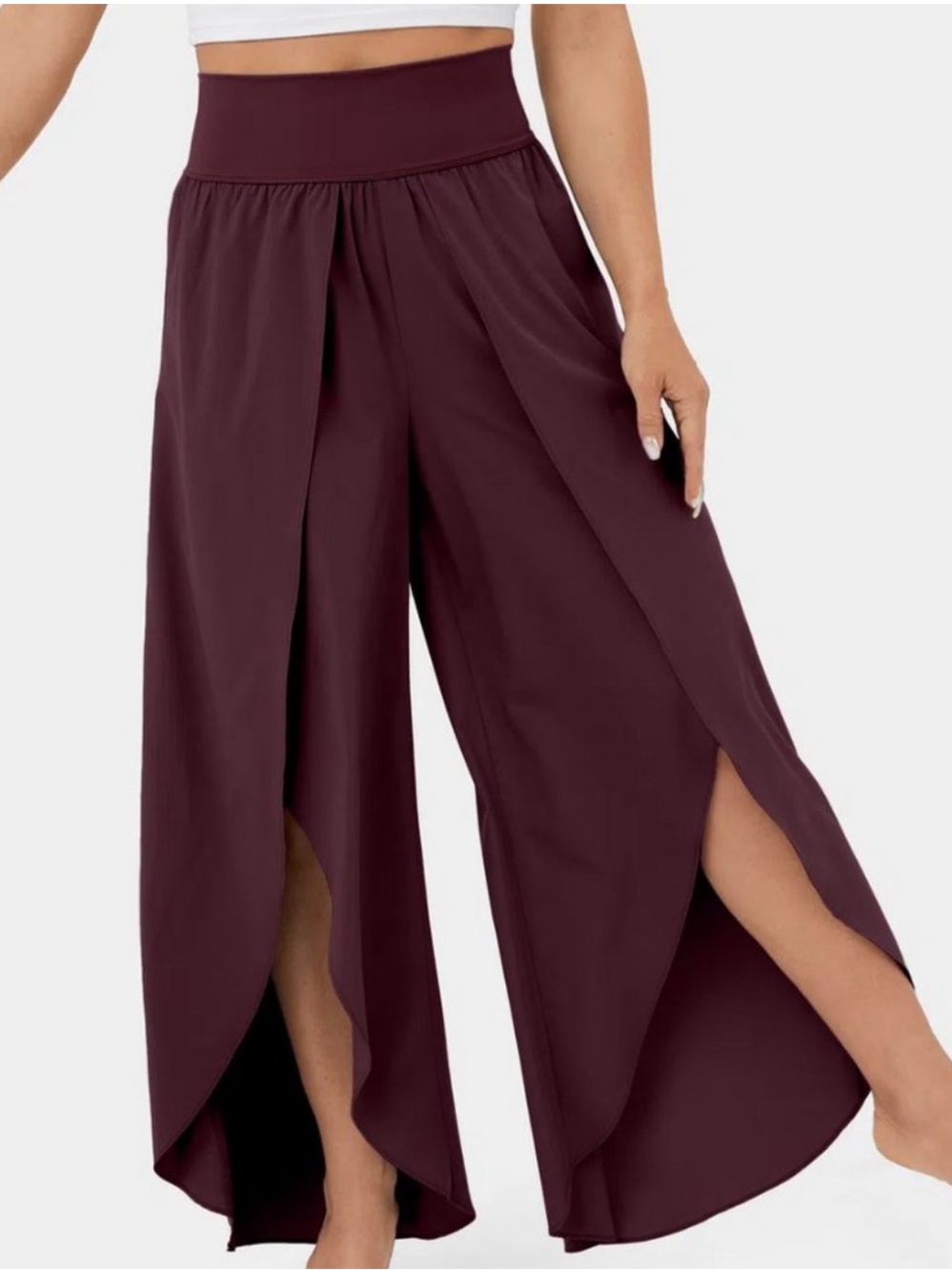 Halara Breezeful Crimson High Waisted Split Leg Harem Pants Women’s Medium